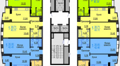 Дом 1, 2, план 2-8 этажей