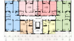 Дом 1, 4, 5, секция А, план 2-8 этажей