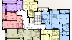 Дом 1, 2, 4, 5, секция В, план 1-8 этажей